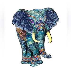Blue elephant Rare 3-D brain Wooden jigsaw puzzle new unopened